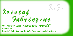 kristof fabriczius business card